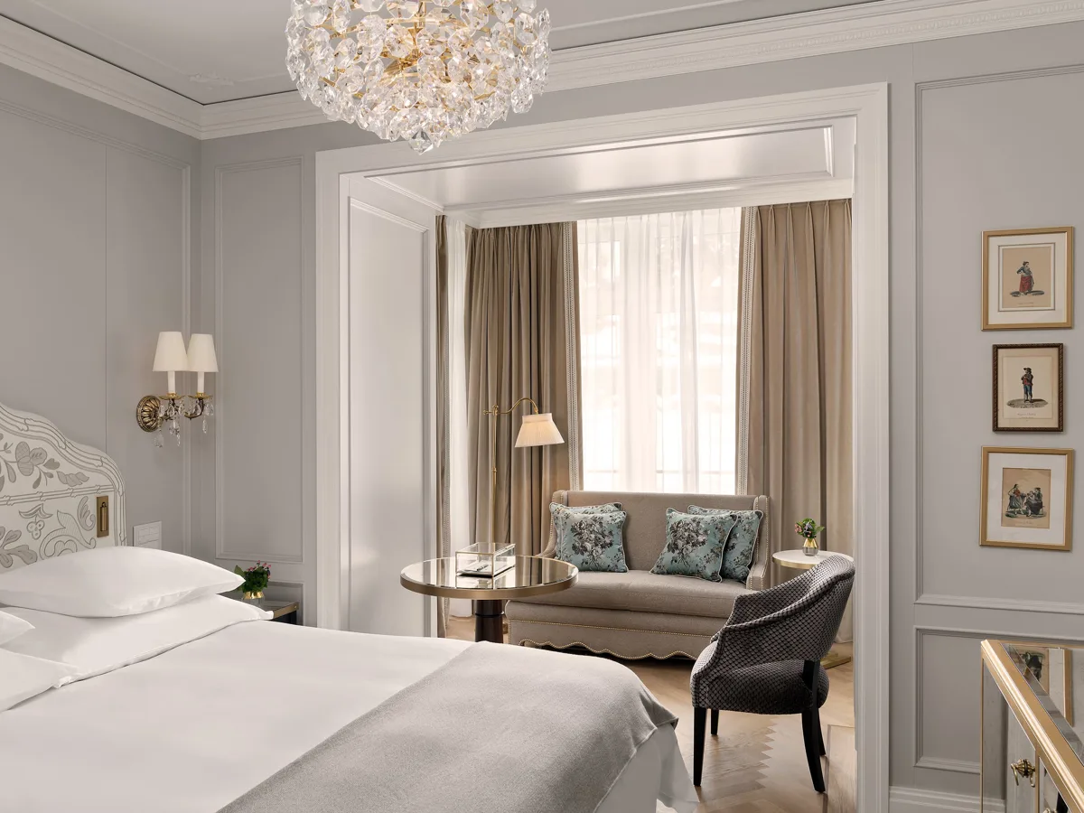 badrutts palace rooms deluxe double room village side bedroom