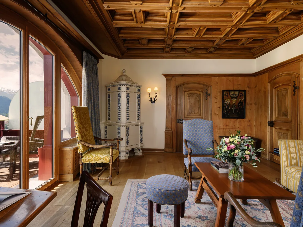 badrutts palace suites hitchcock livingroom